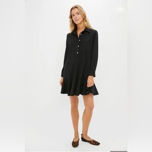 Tuckernuck Black Callahan Long Sleeve Crepe Shirt Dress NWOT CURRENT SEASON